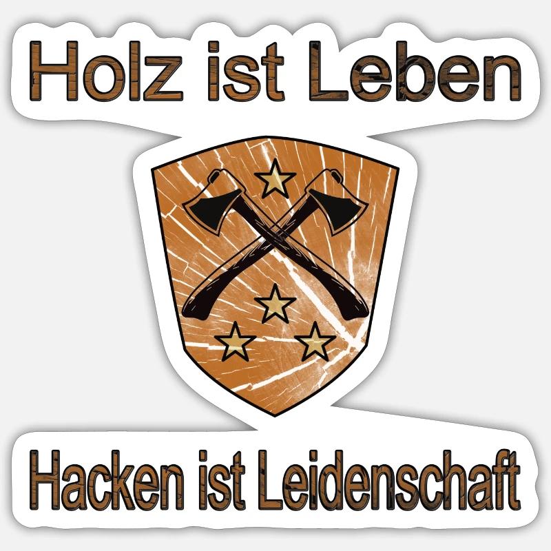 Holz hacken,Echte Männer,Axt Sticker Größe S (10 x 10 cm)