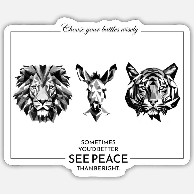 See Peace - Sticker size S (10 x 10 cm) - white matte