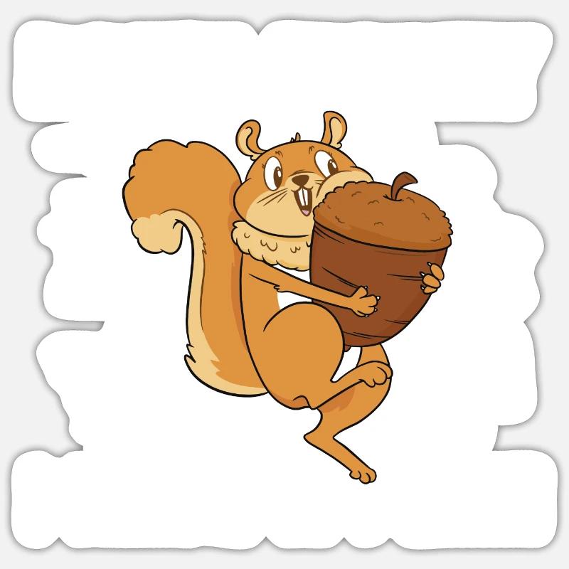 Squirrel Nut Forest Animal School Don't Worry I Ha Sticker Größe S (10 x 10 cm)