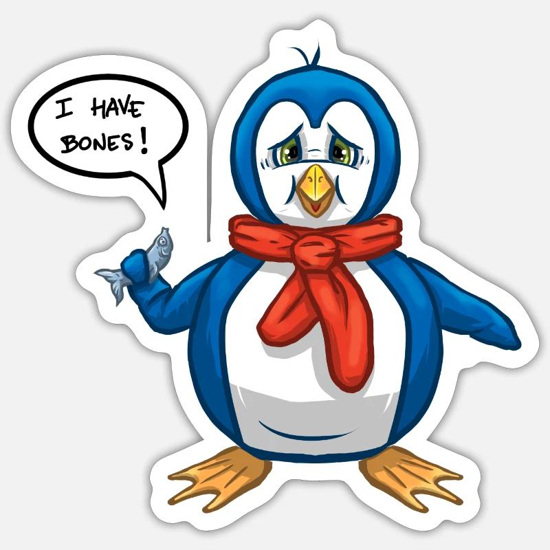 Penguin. - Sticker size S (10 x 10 cm) - white matte