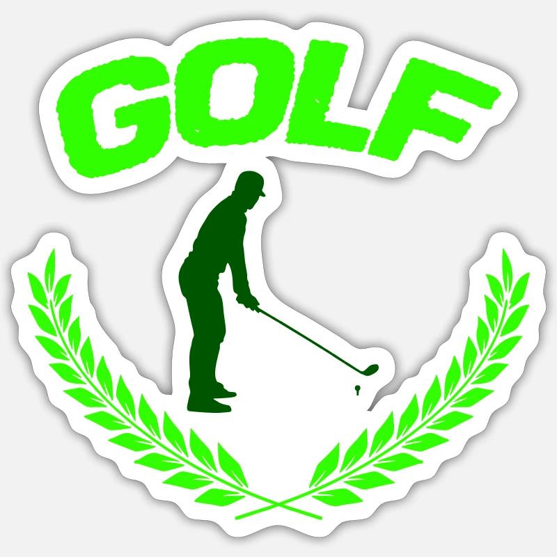 Jeu de golf - Sticker taille S (10 x 10 cm) - blanc mat