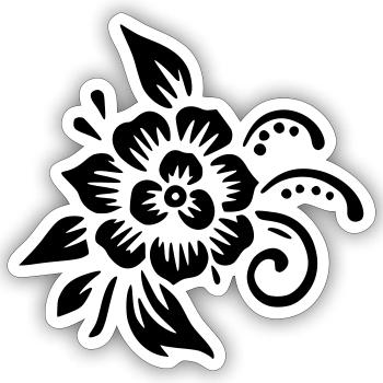 Floral Decoration - Sticker size S (10 x 10 cm) - white matte - Front