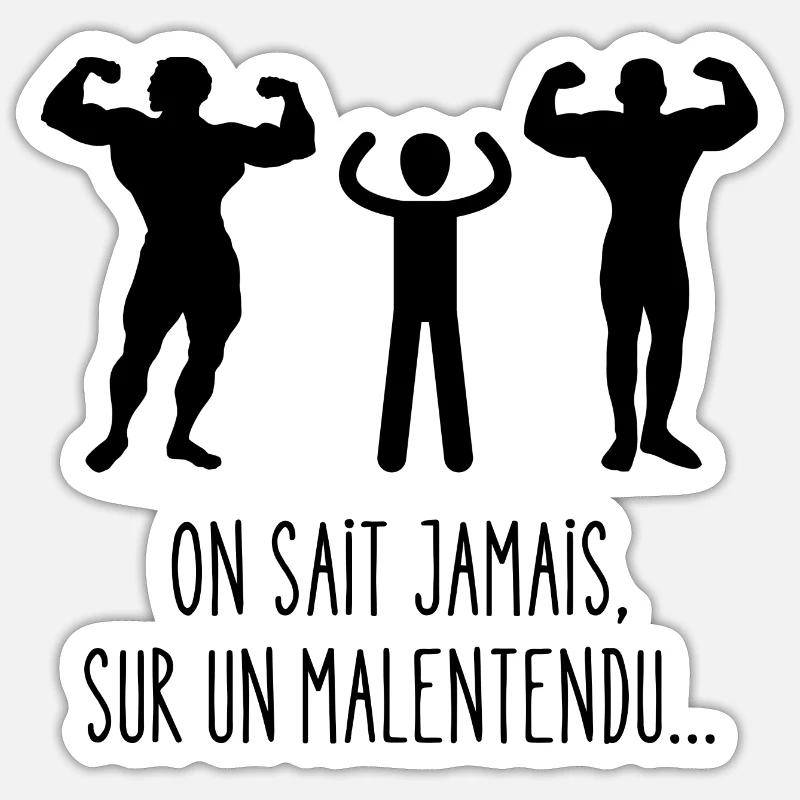 on sait jamais sur un malentendu - Sticker taille S (10 x 10 cm) - blanc mat