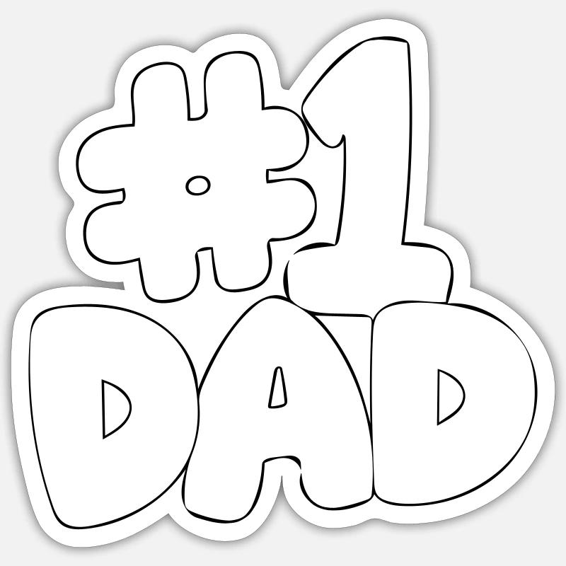 Dad number 1 - Sticker size S (10 x 10 cm) - white matte