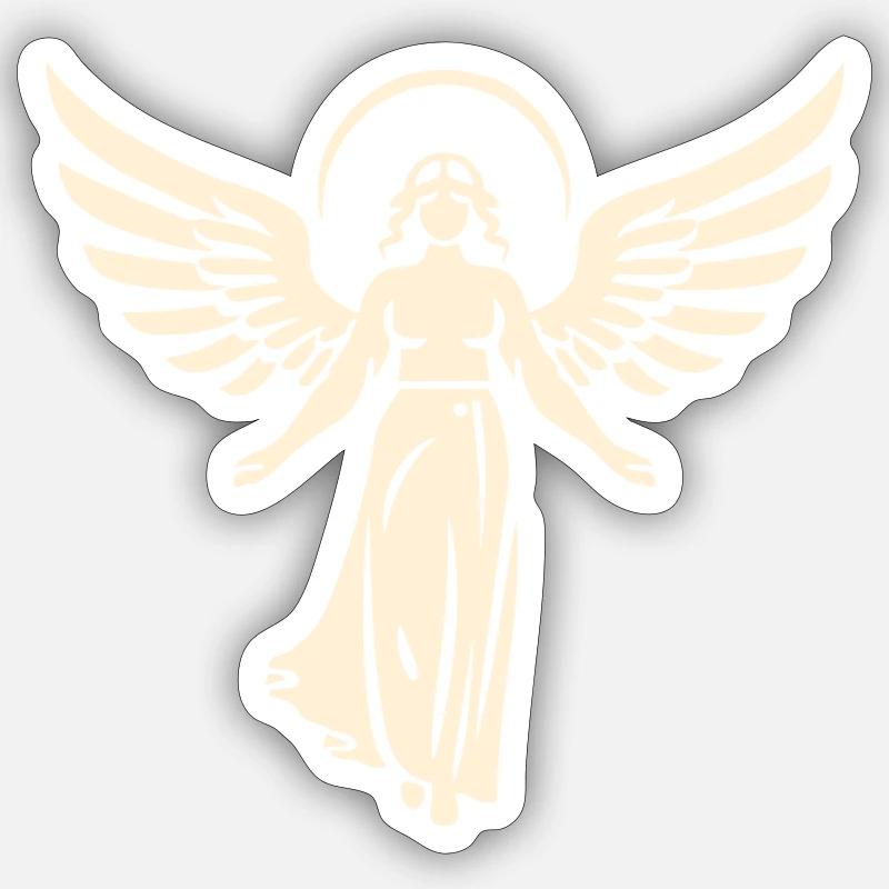 Ange Messager Divin - Sticker taille S (10 x 10 cm) - blanc mat