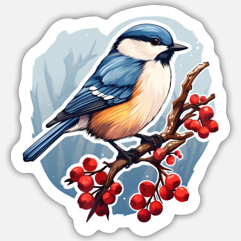 Pine in winter - Sticker size S (10 x 10 cm) - white matte
