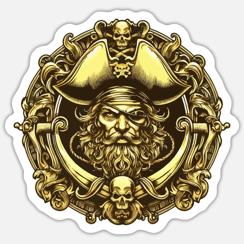 pirate - Sticker size S (10 x 10 cm) - white matte