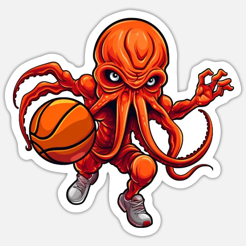 Calmar de basket-ball Sticker taille S (10 x 10 cm)