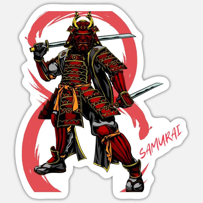 samurai - Sticker size S (10 x 10 cm) - white matte