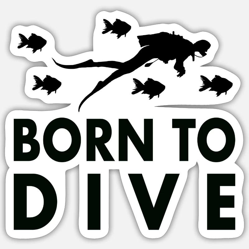 Diver Diving Saying Gift Sticker size S (10 x 10 cm)