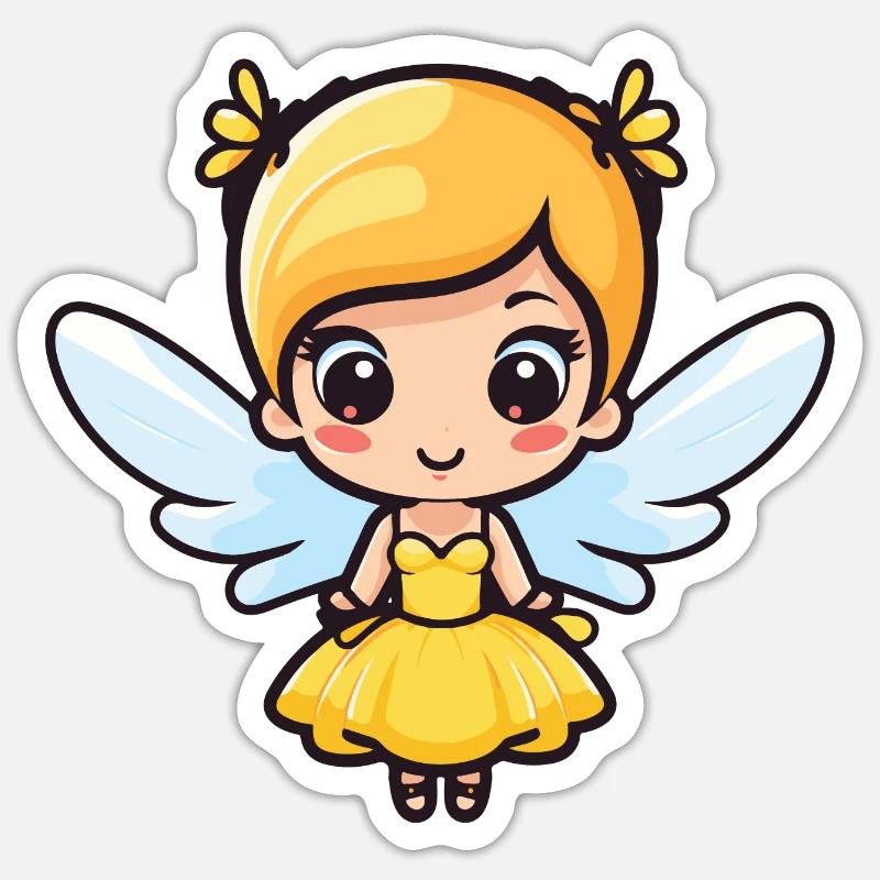 Fee Süß Baby Märchen - Sticker Größe S (10 x 10 cm) - Mattweiß