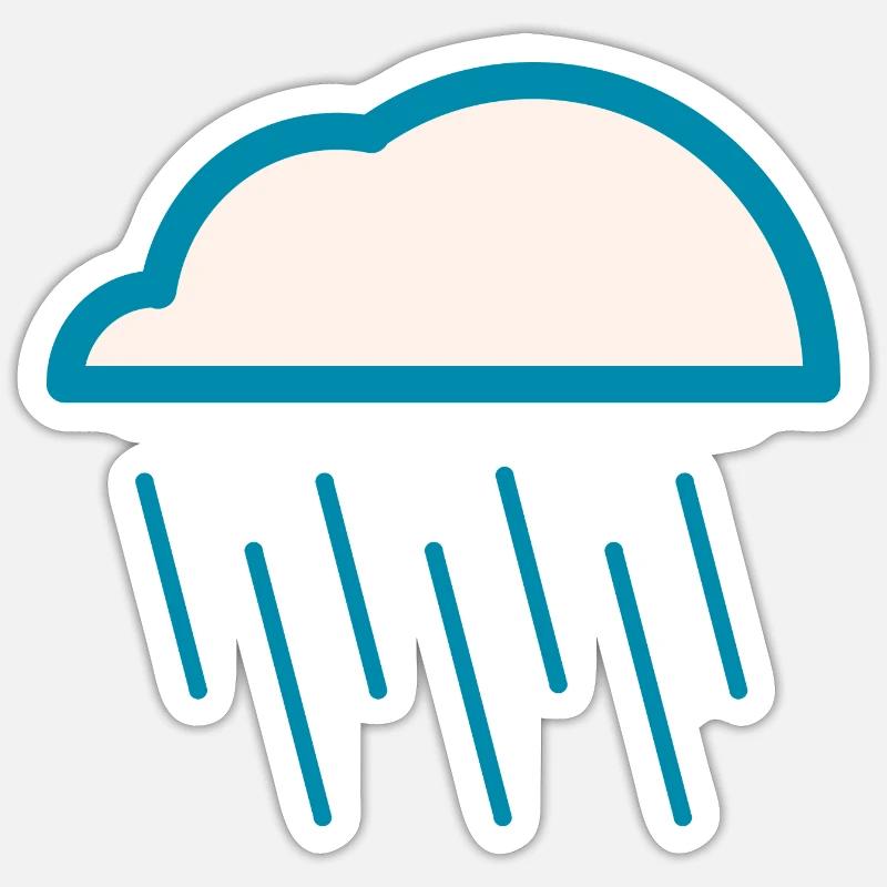 Météo Pluie - Sticker taille S (10 x 10 cm) - blanc mat