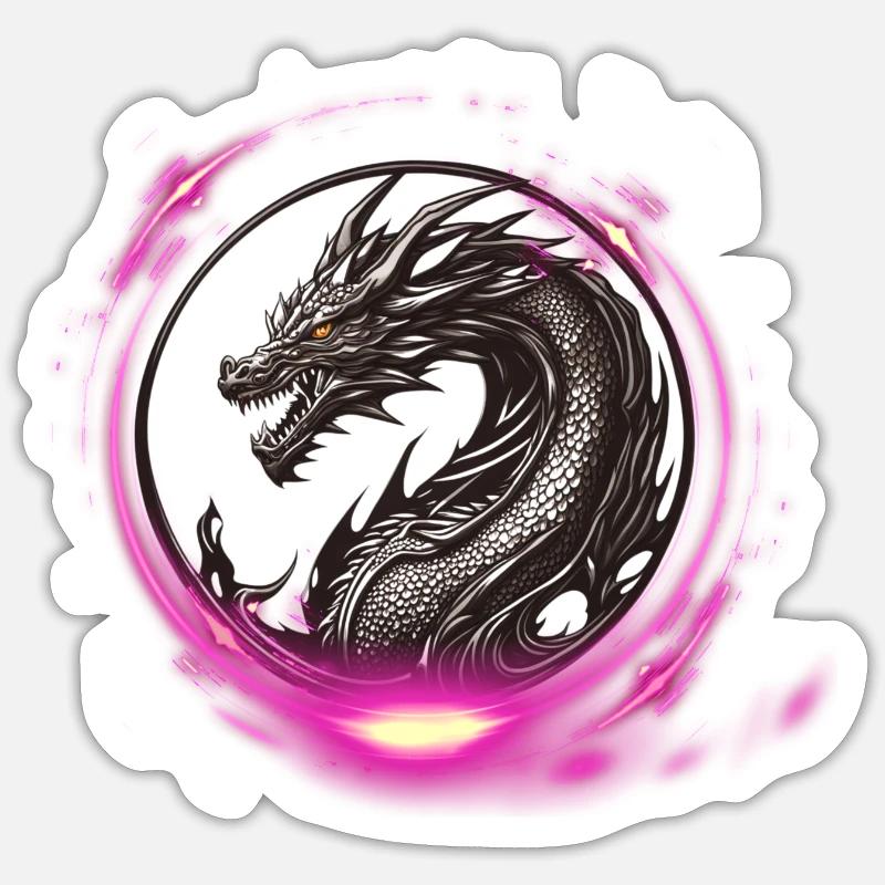 dragon - Sticker Größe S (10 x 10 cm) - Mattweiß