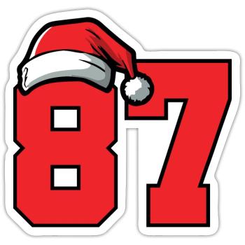 87 Number Christmas - Sticker size S (10 x 10 cm) - white matte - Front