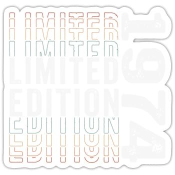 Edition Limitée 1974 - Génial 49ème Anniversaire - Sticker taille S (10 x 10 cm) - blanc mat - Devant