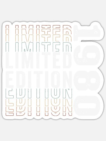 Limited Edition 1980 - Geweldige 43e verjaardag - Sticker maat S (10 x 10 cm) - mat wit