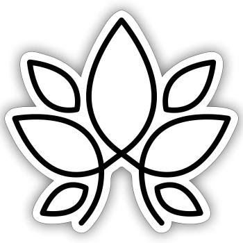 abstraktes Logo mit Blättern - Sticker Größe S (10 x 10 cm) - Mattweiß - Vorne