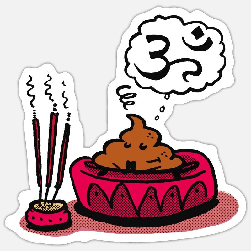Om-Häufchen - Sticker Größe S (10 x 10 cm) - Mattweiß