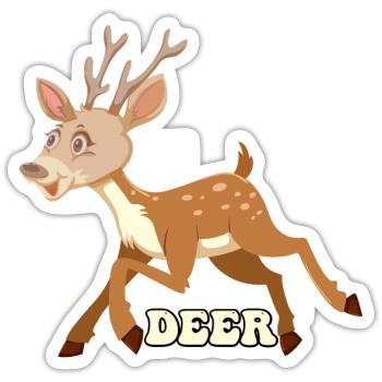 Skurriler Hirsch-Sprint - Sticker Größe S (10 x 10 cm) - Mattweiß - Vorne