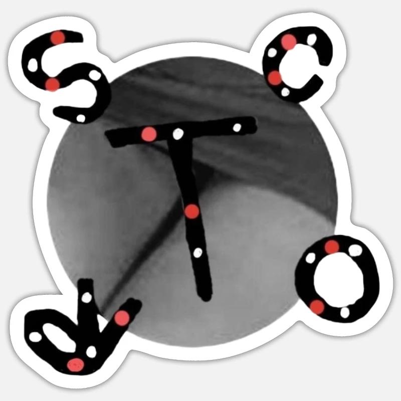 Sie oder Er, scort v.t-shirt Sticker Größe S (10 x 10 cm)