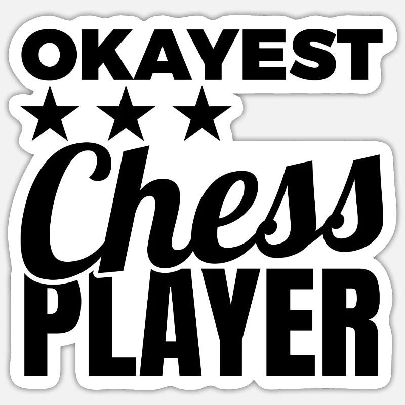 Funny Chess Player - Sticker size S (10 x 10 cm) - white matte