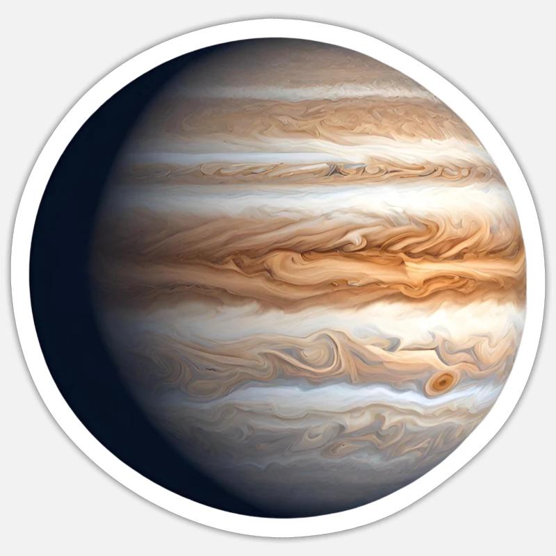 Planet Jupiter - Sticker Größe S (10 x 10 cm) - Mattweiß