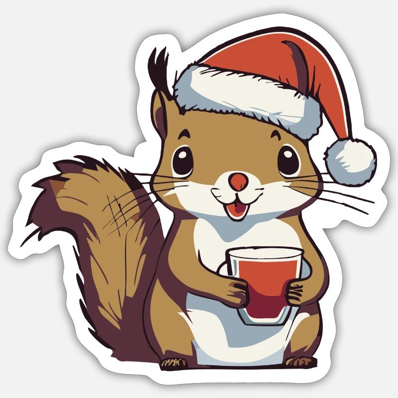 Écureuil luisant 1 - Sticker taille S (10 x 10 cm) - blanc mat