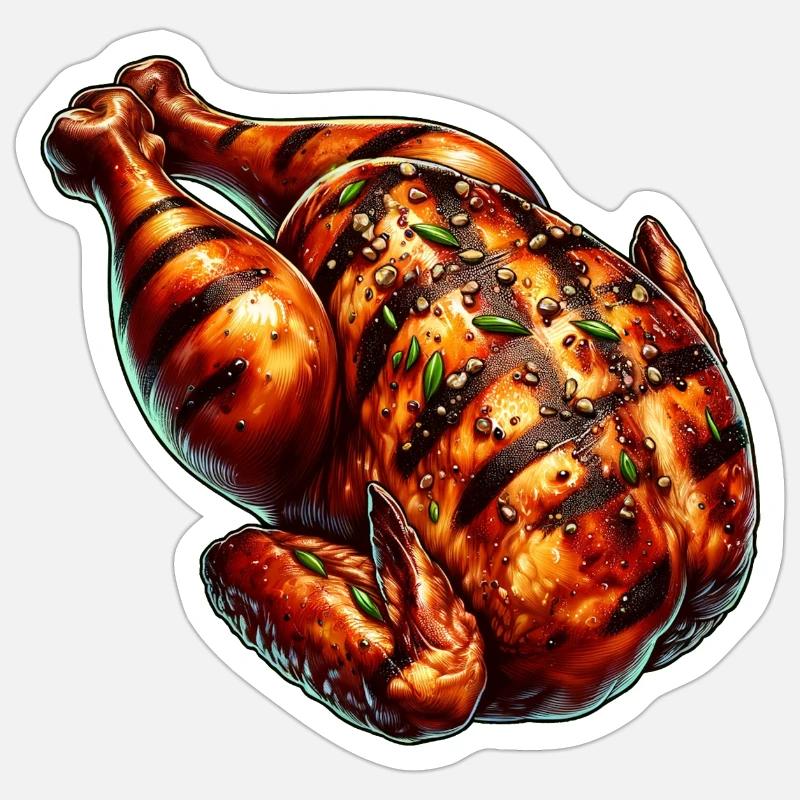 Hähnchen - Sticker Größe S (10 x 10 cm) - Mattweiß