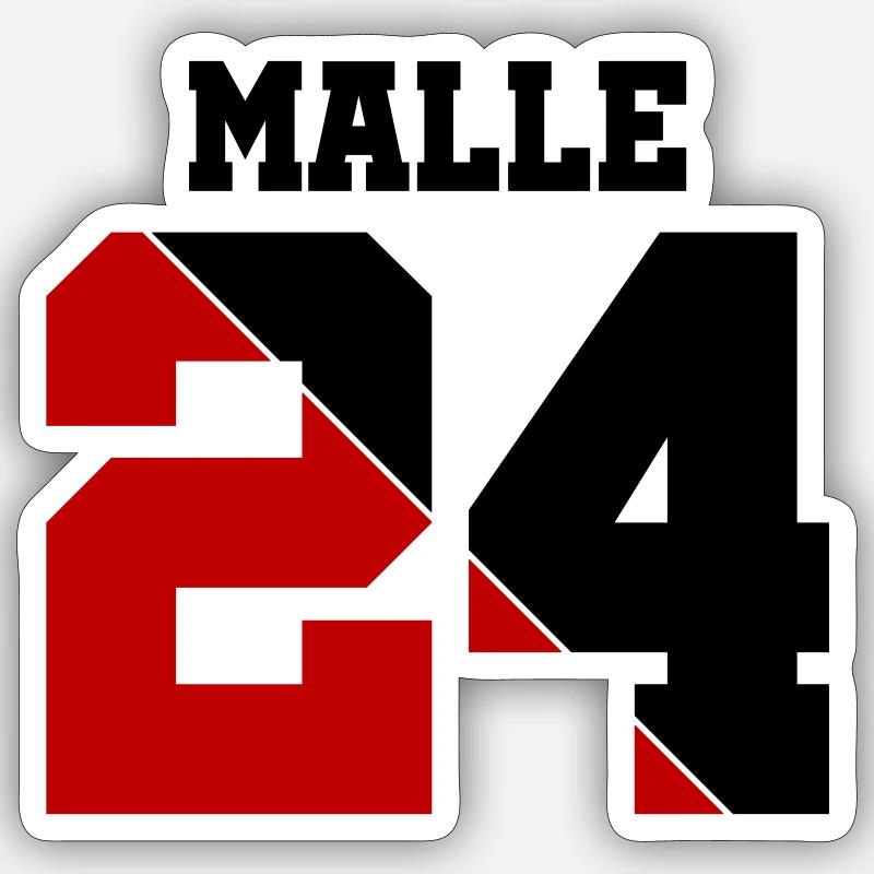 Malle 24 - Sticker Größe S (10 x 10 cm) - Mattweiß