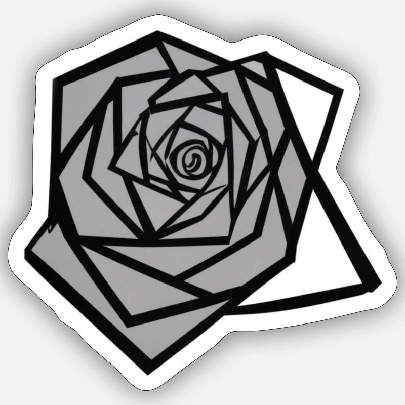 Rose - Sticker Größe S (10 x 10 cm) - Mattweiß