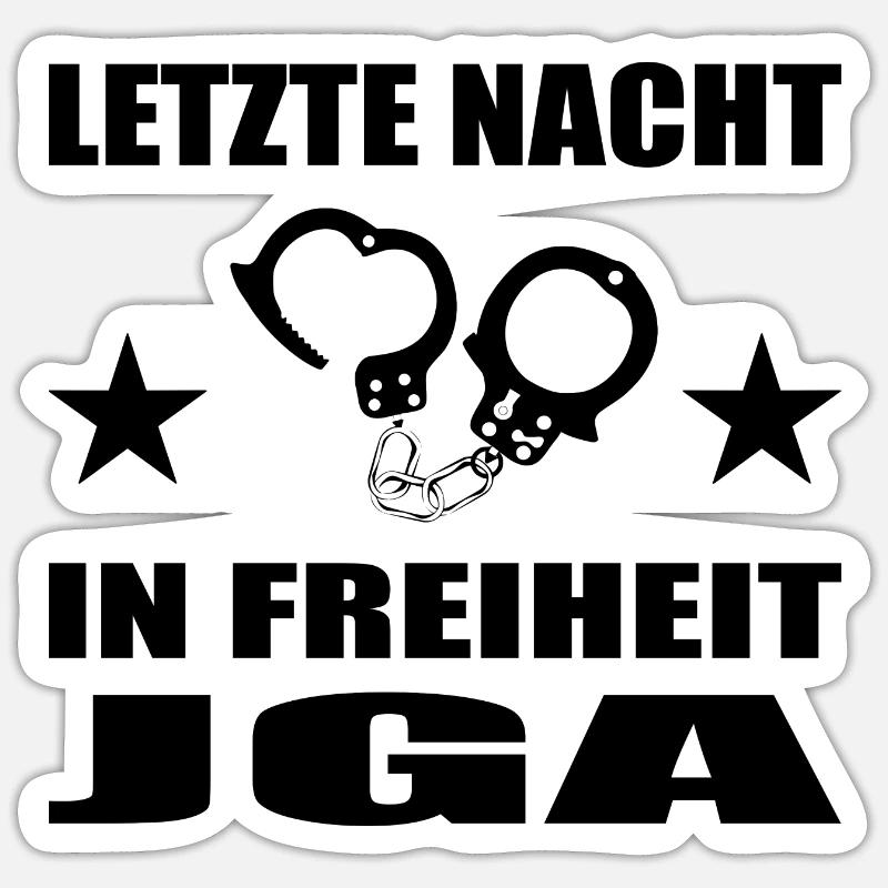 Junggesellenabschied - Sticker Größe S (10 x 10 cm) - Mattweiß