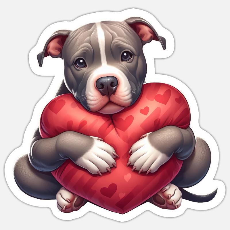 Pitbull love Sticker size S (10 x 10 cm)