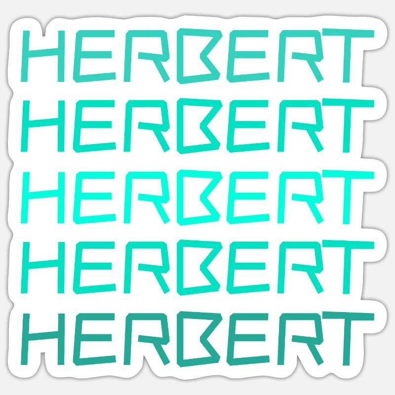 Herbert - Sticker taille S (10 x 10 cm) - blanc mat