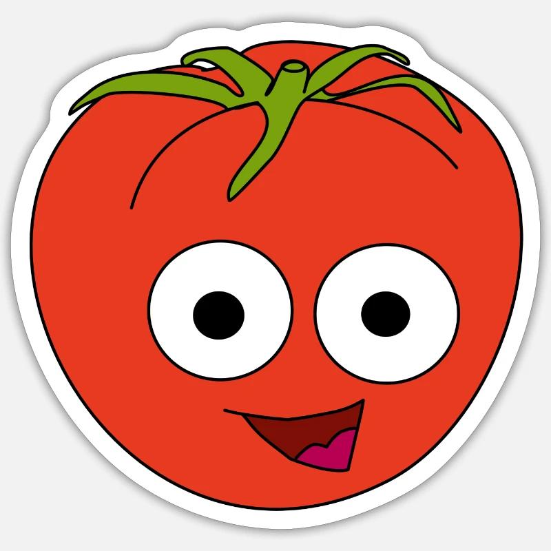 Tomato with face - Sticker size S (10 x 10 cm) - white matte
