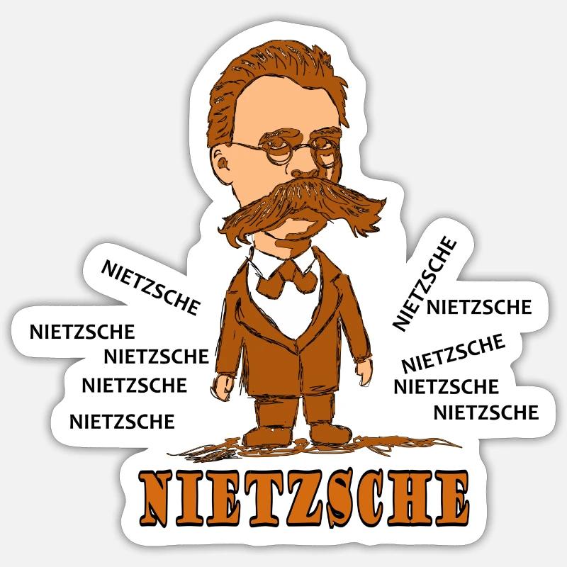 Nietzsche - Sticker Größe S (10 x 10 cm) - Mattweiß