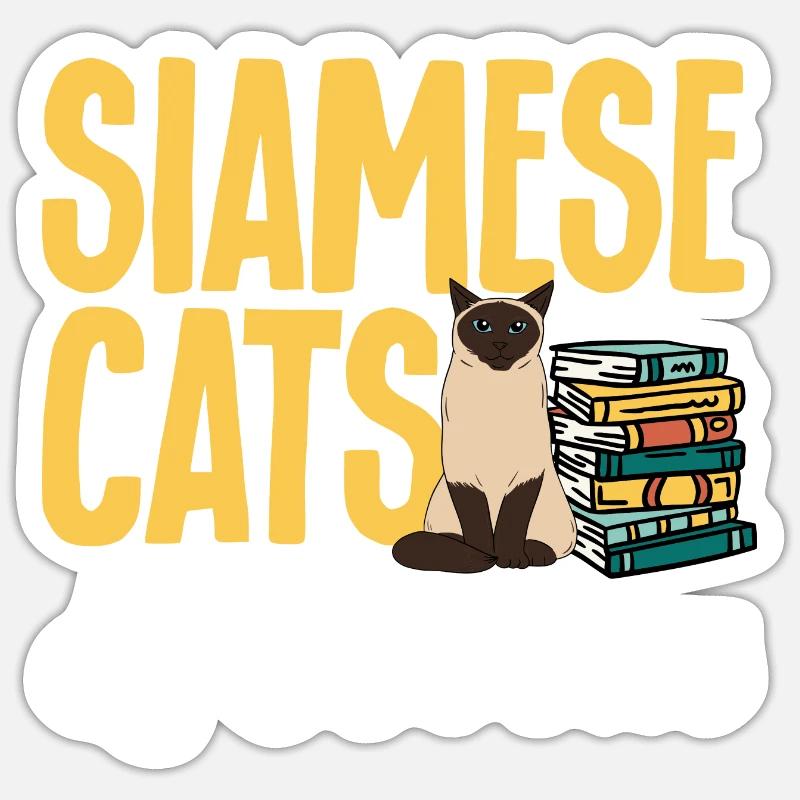 Siamkatze - Sticker Größe S (10 x 10 cm) - Mattweiß