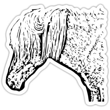 Horses T-shirt Gift Rider - Sticker size S (10 x 10 cm) - white matte - Front