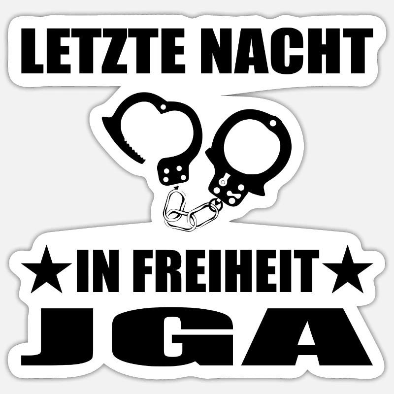 Junggesellenabschied - Sticker Größe S (10 x 10 cm) - Mattweiß