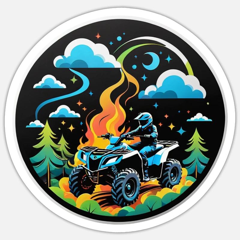 Quad & Offroad - Sticker Größe S (10 x 10 cm) - Mattweiß