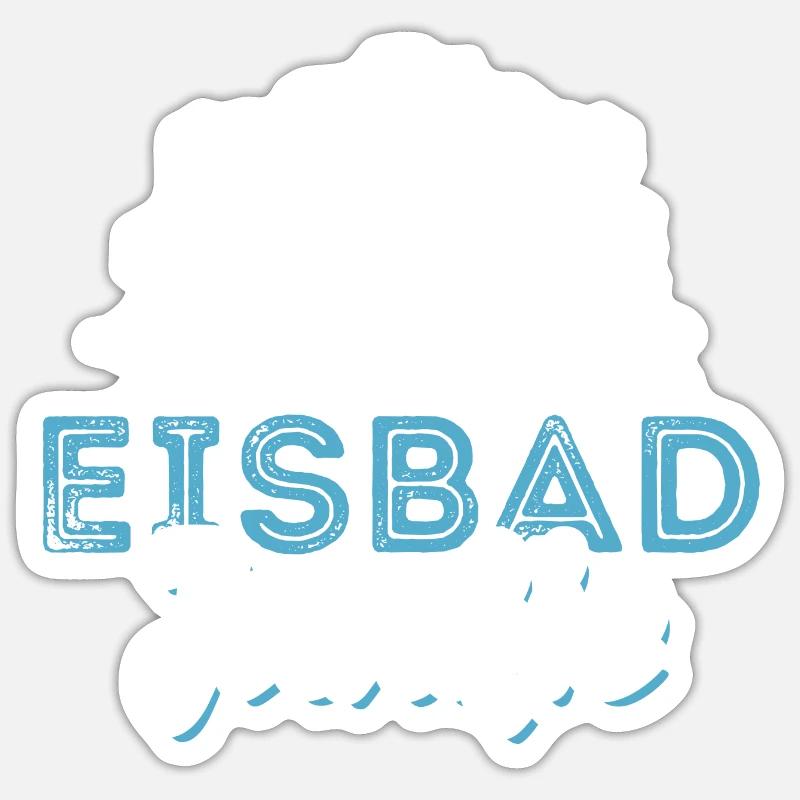Eisbad Junkie - Eisbaden Eisbader Spruch - Sticker Größe S (10 x 10 cm) - Mattweiß