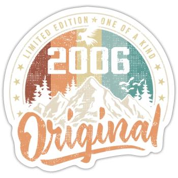Original 2006 Retro Geburtstagsgeschenk geboren im Jahr 2006 - Sticker Größe S (10 x 10 cm) - Mattweiß - Vorne