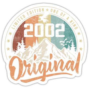 Original 2002 Retro Geburtstagsgeschenk Geboren im Jahr 2002 - Sticker Größe S (10 x 10 cm) - Mattweiß - Vorne