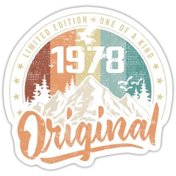 Original 1978 Retro Birthday Gift Born in 1978 - Sticker size S (10 x 10 cm) - white matte - Front