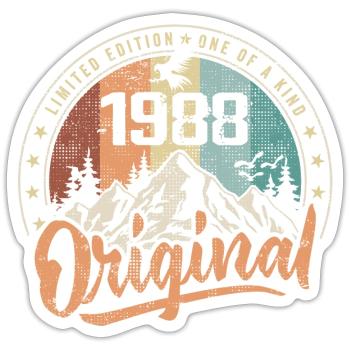 Original 1988 Retro Birthday Gift Born in 1988 - Sticker size S (10 x 10 cm) - white matte - Front
