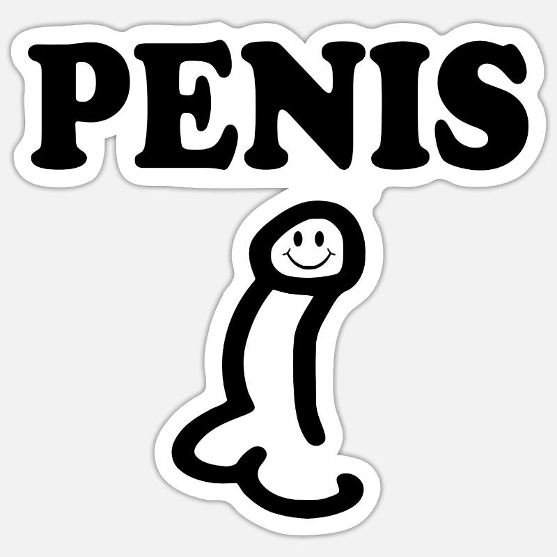 Penis - Sticker taille S (10 x 10 cm) - blanc mat