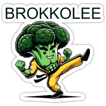 BROCCOLE | Combattre le brocoli - Sticker taille S (10 x 10 cm) - blanc mat - Devant