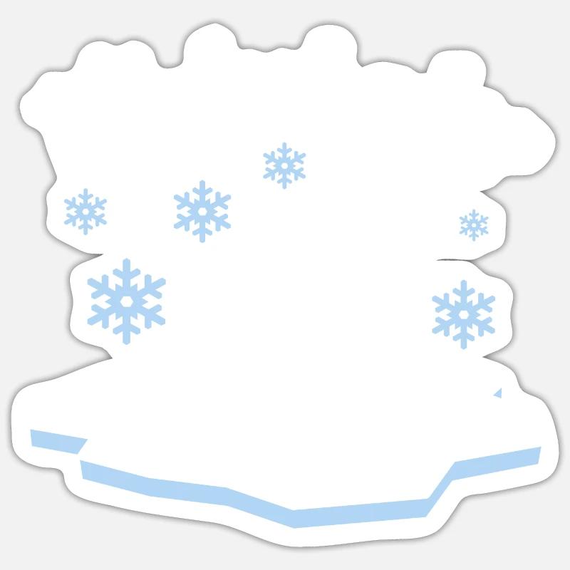 Winterbader Eisbaden Eisbad Spruch - Sticker Größe S (10 x 10 cm) - Mattweiß
