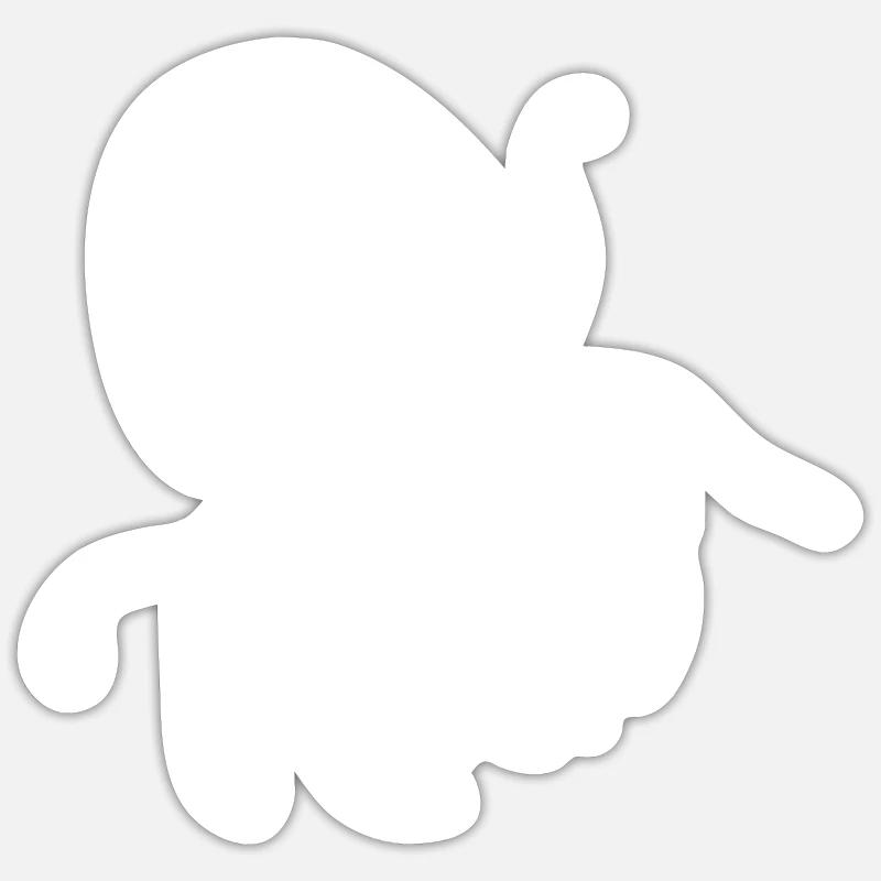 Qualle - Sticker Größe S (10 x 10 cm) - Mattweiß