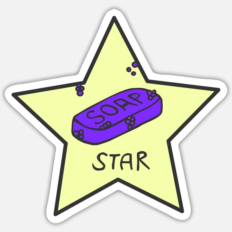 Étoile de savon Sticker taille S (10 x 10 cm)