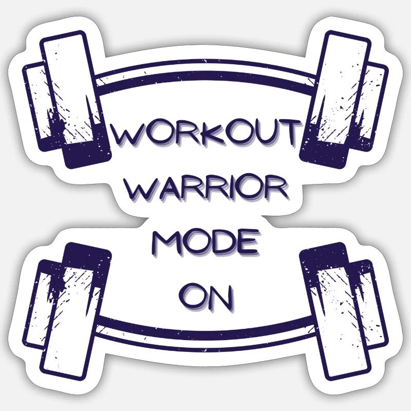 Workout-Krieger-Modus ein - 1 - Sticker Größe S (10 x 10 cm) - Mattweiß
